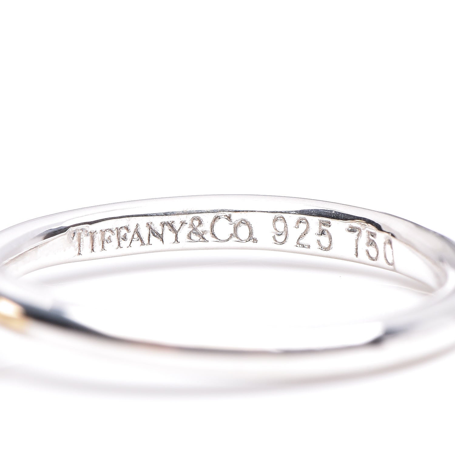 Tiffany Sterling Silver 18K Yellow Gold Twist Knot Ball Ring 50 5.5 5 of 5