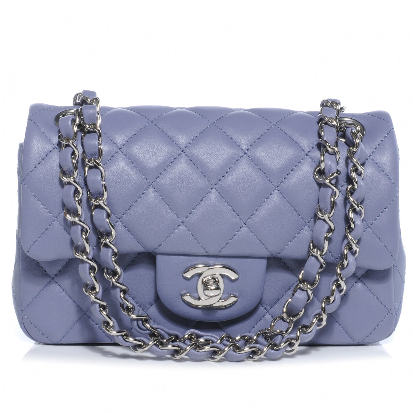Lambskin Quilted New Mini Flap Lavender