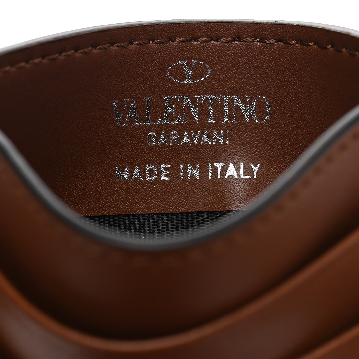 Valentino Garavani Calfskin VLTN Card Holder Cuir White 6 of 8