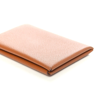 Hermes Epsom Calvi Card Case Gold 9 of 9