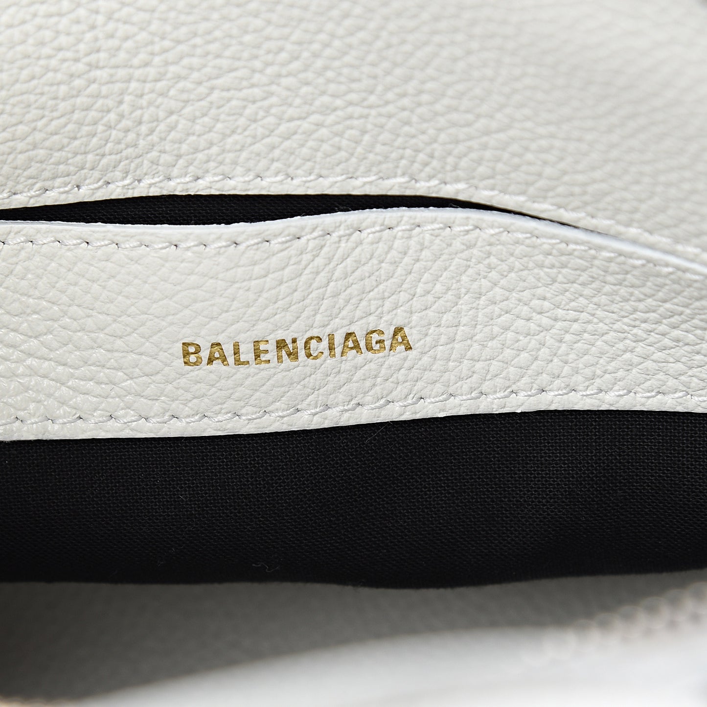 Grained Calfskin Logo XXS Ville Top Handle Bag White Fluo Pink