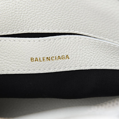 Balenciaga Grained Calfskin Logo XXS Ville Top Handle Bag White Fluo Pink 5 of 8
