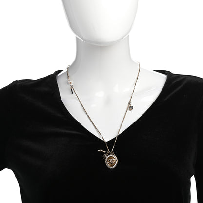 Chanel Crystal Enamel CC Charms Necklace Gold 2 of 6