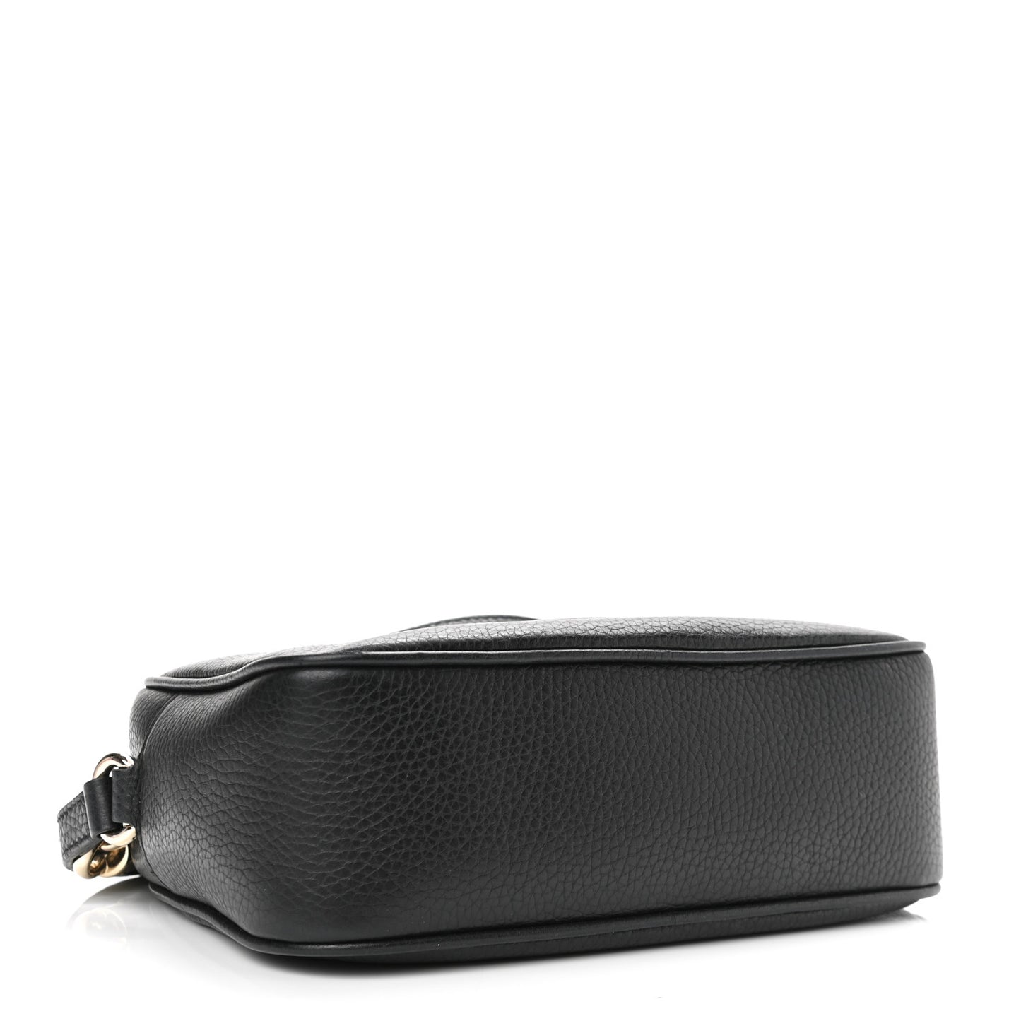 Pebbled Calfskin Small Soho Disco Bag Black