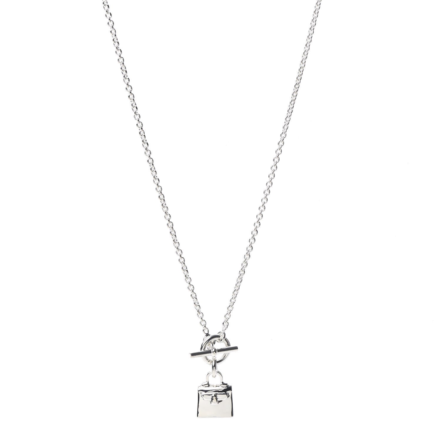 Hermes Sterling Silver Kelly Charm Pendant Necklace 1 of 5