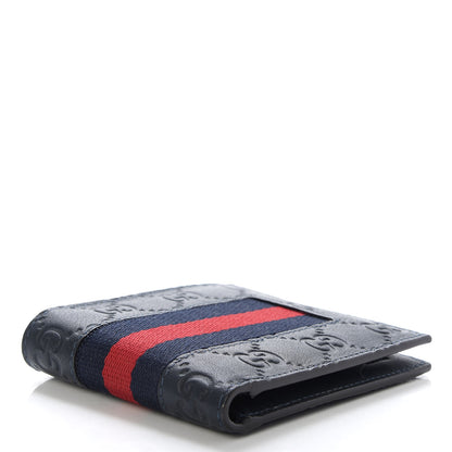 Gucci Guccissima Signature Web New Web Bi-Fold Wallet Blue 4 of 7