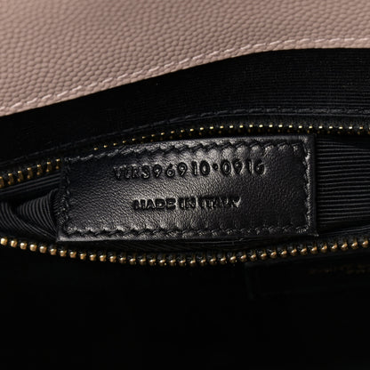 Saint Laurent Grain De Poudre Matelasse Chevron Large Monogram Satchel Rose Antic 6 of 9