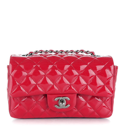 Chanel Patent Calfskin Quilted Mini Rectangular Flap Red 1 of 8