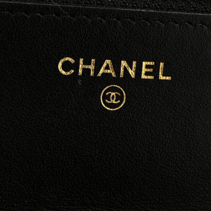 Chanel Fabric Printed Chanel 19 Wallet On Chain WOC Black Multicolor 6 of 15