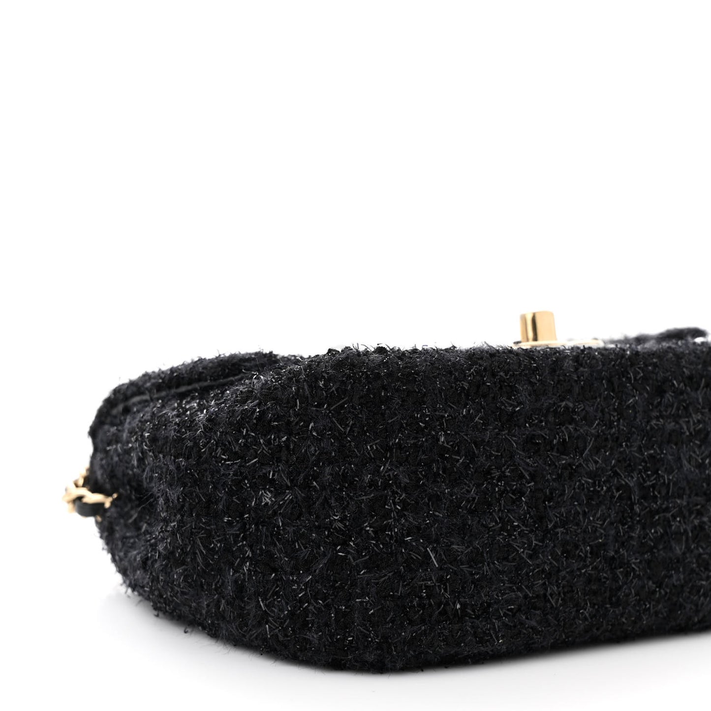 Tweed Pearl Mini Cosmos Flap Black
