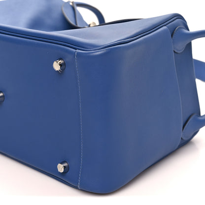 Hermes Swift Epsom Lindy 30 Tressage De Cuir Bleu Brighton Bleu Sapphire Capucine 10 of 10