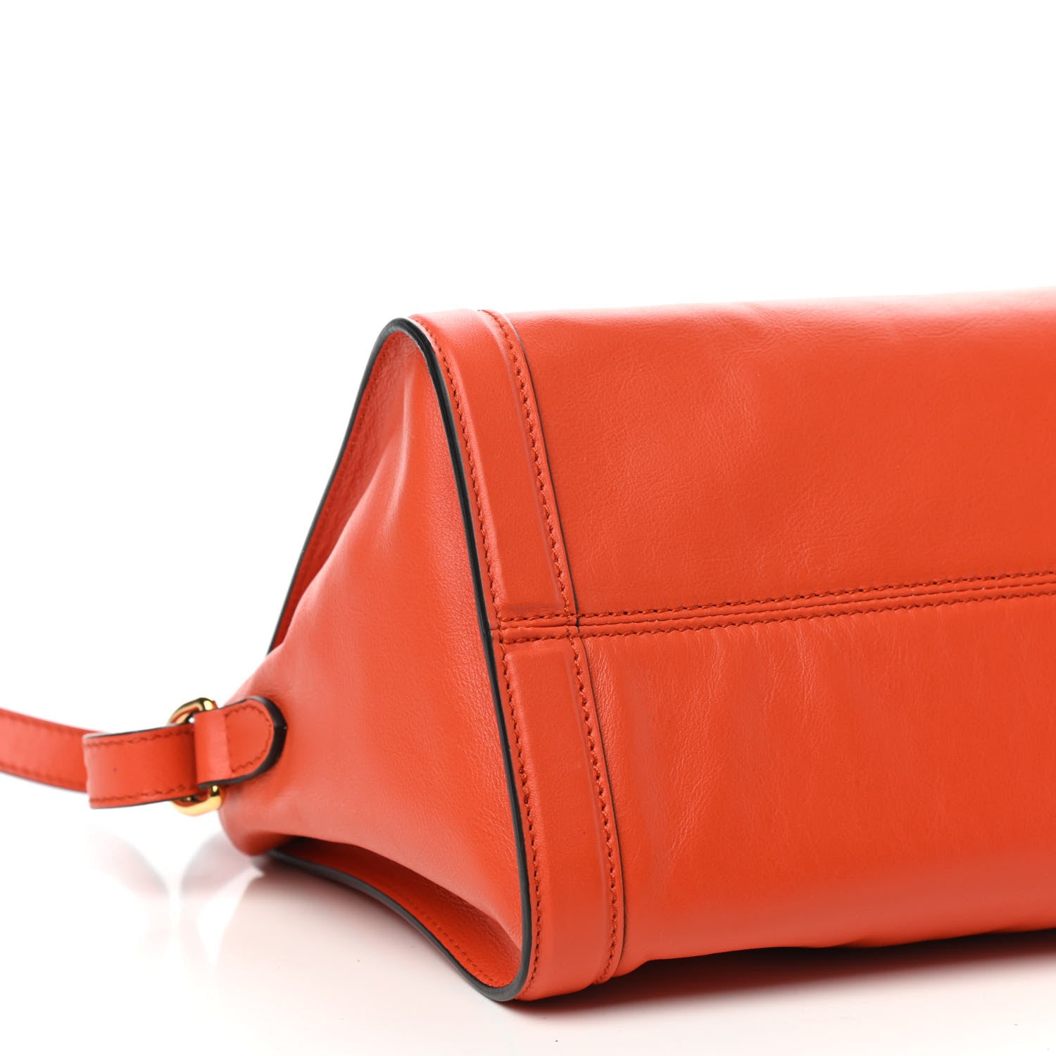 Alexander McQueen Pebbled Calfskin Small Skull Padlock Zip Around Tote Orange 8 of 10