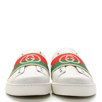 Gucci Calfskin Web Interlocking G Mens Ace Sneakers 7 White 2 of 9