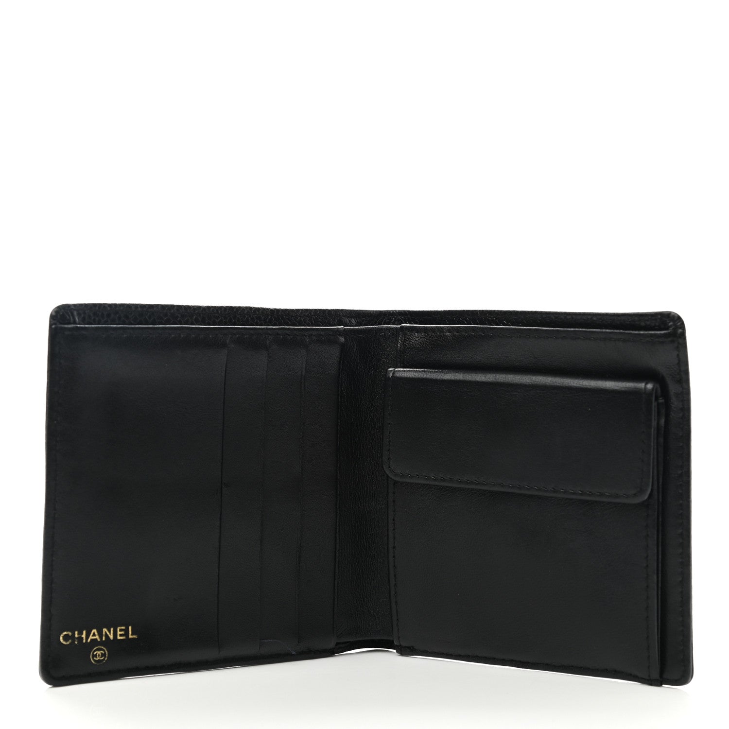 Chanel Caviar Mens Timeless CC Bi-Fold Wallet Black 5 of 7