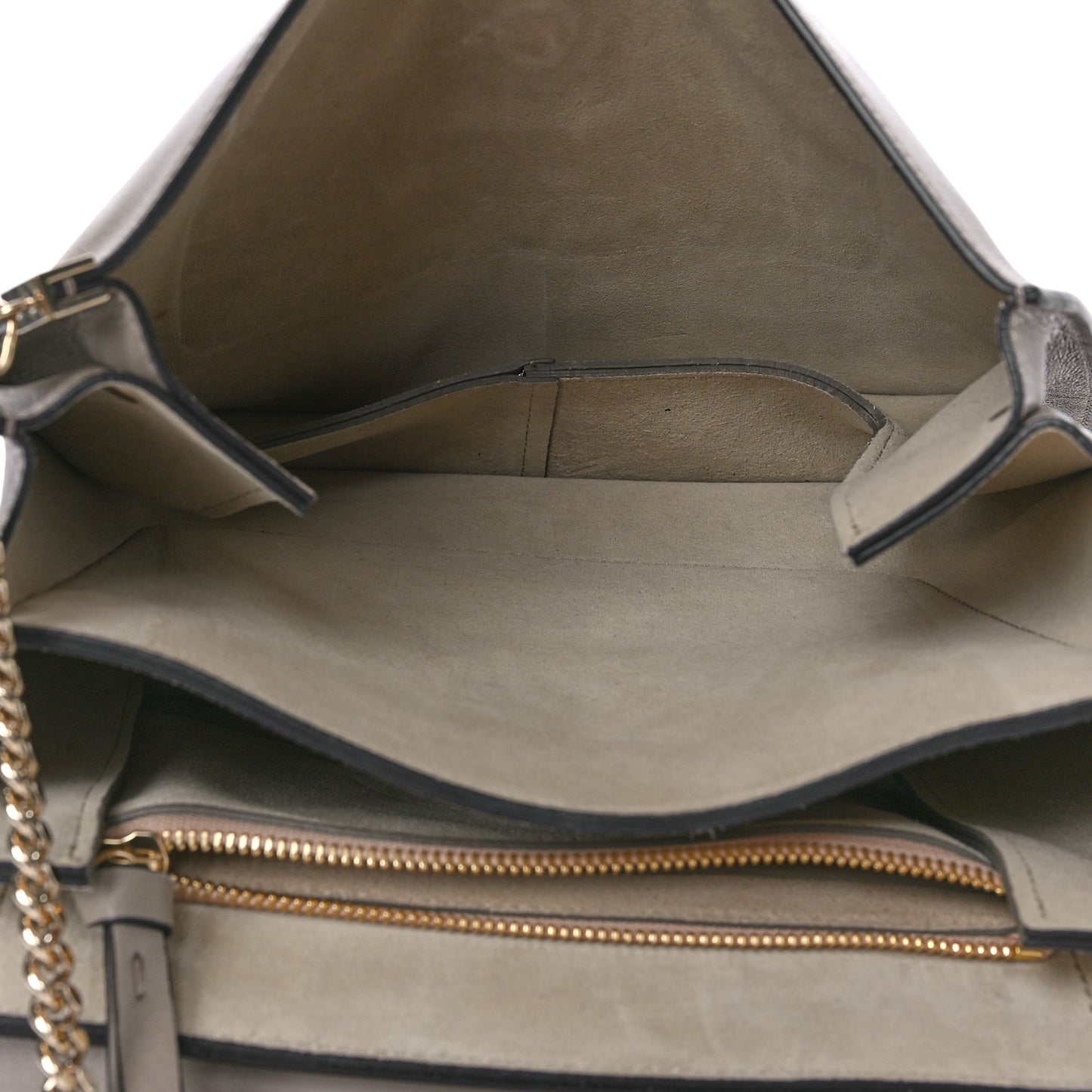 Calfskin Suede Medium Faye Shoulder Bag Motty Grey