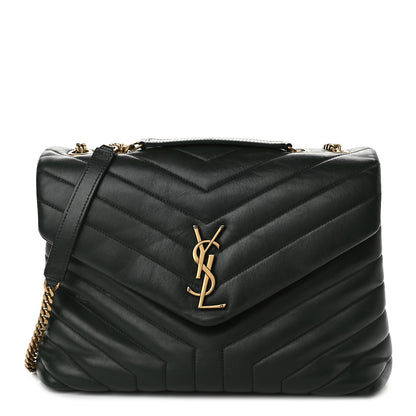 Saint Laurent Calfskin Y Quilted Monogram Medium Loulou Chain Satchel Olive 1 of 11