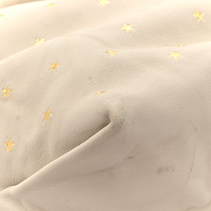 Saint Laurent Lambskin Star Printed Teddy Drawstring Bag White 11 of 12