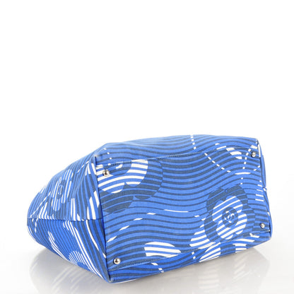 Chanel Canvas Camellia Flower Beach Tote Blue 4 of 7