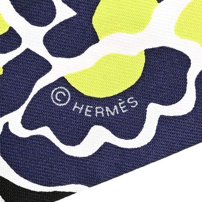Hermes Silk Bingata Twilly Vert Black Saumon 3 of 4