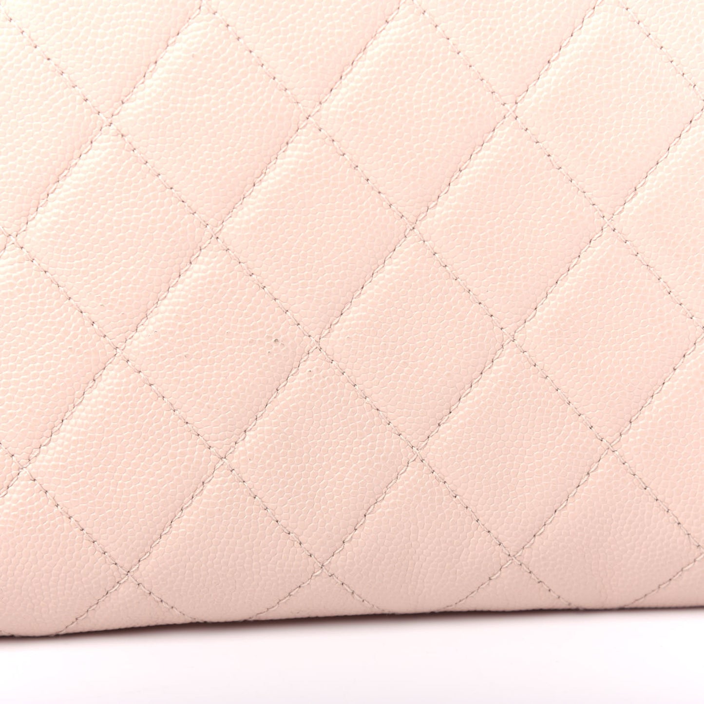 Caviar Quilted Large Golden Class Pouch Light Pink