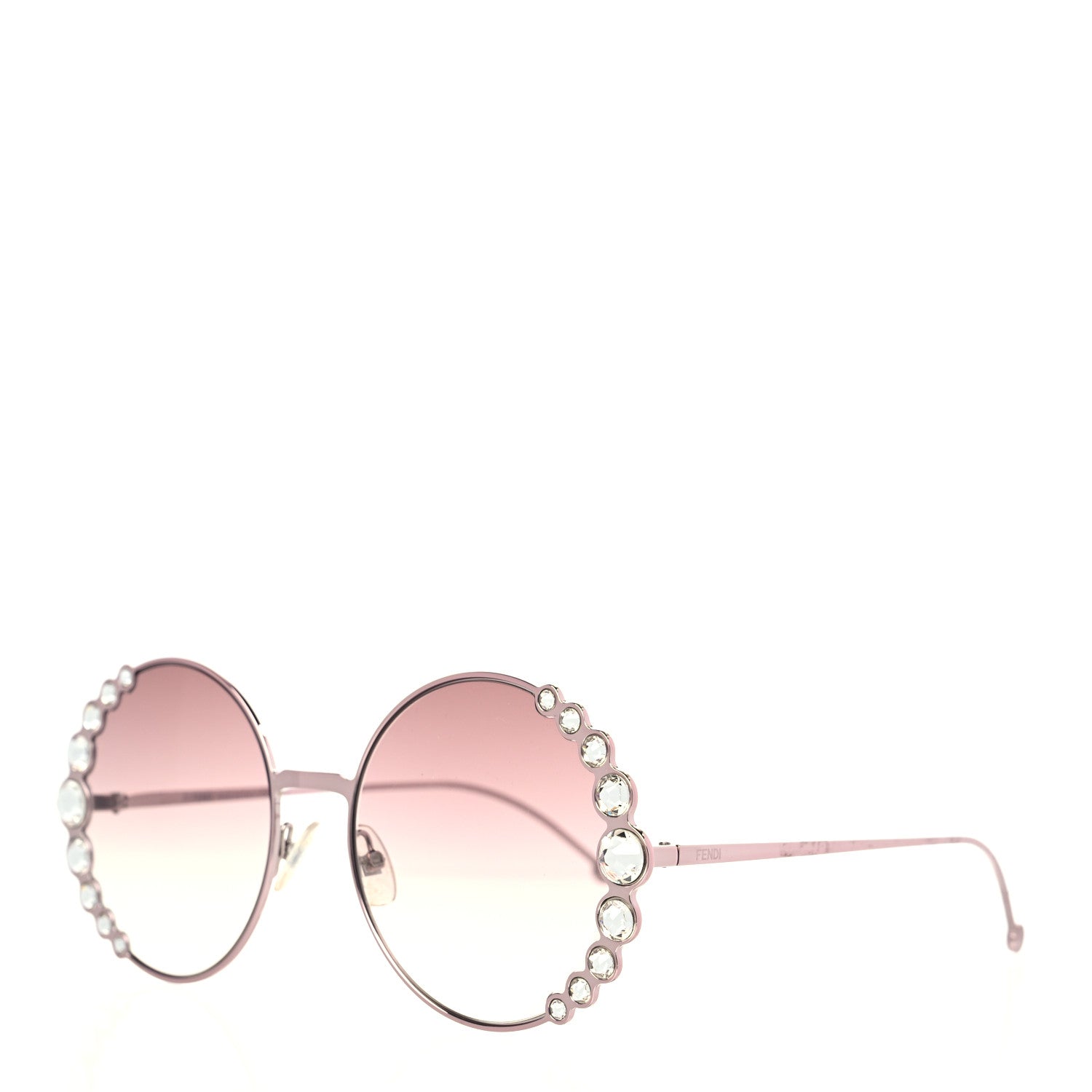 Fendi Crystal Round Sunglasses FF0324/S Rose 1 of 8