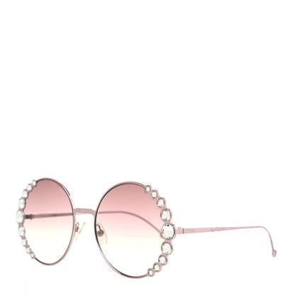 Fendi Crystal Round Sunglasses FF0324/S Rose 1 of 8