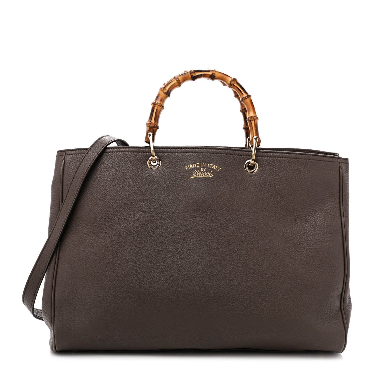 Calfskin Large Bamboo Shopper Tote Grey Field