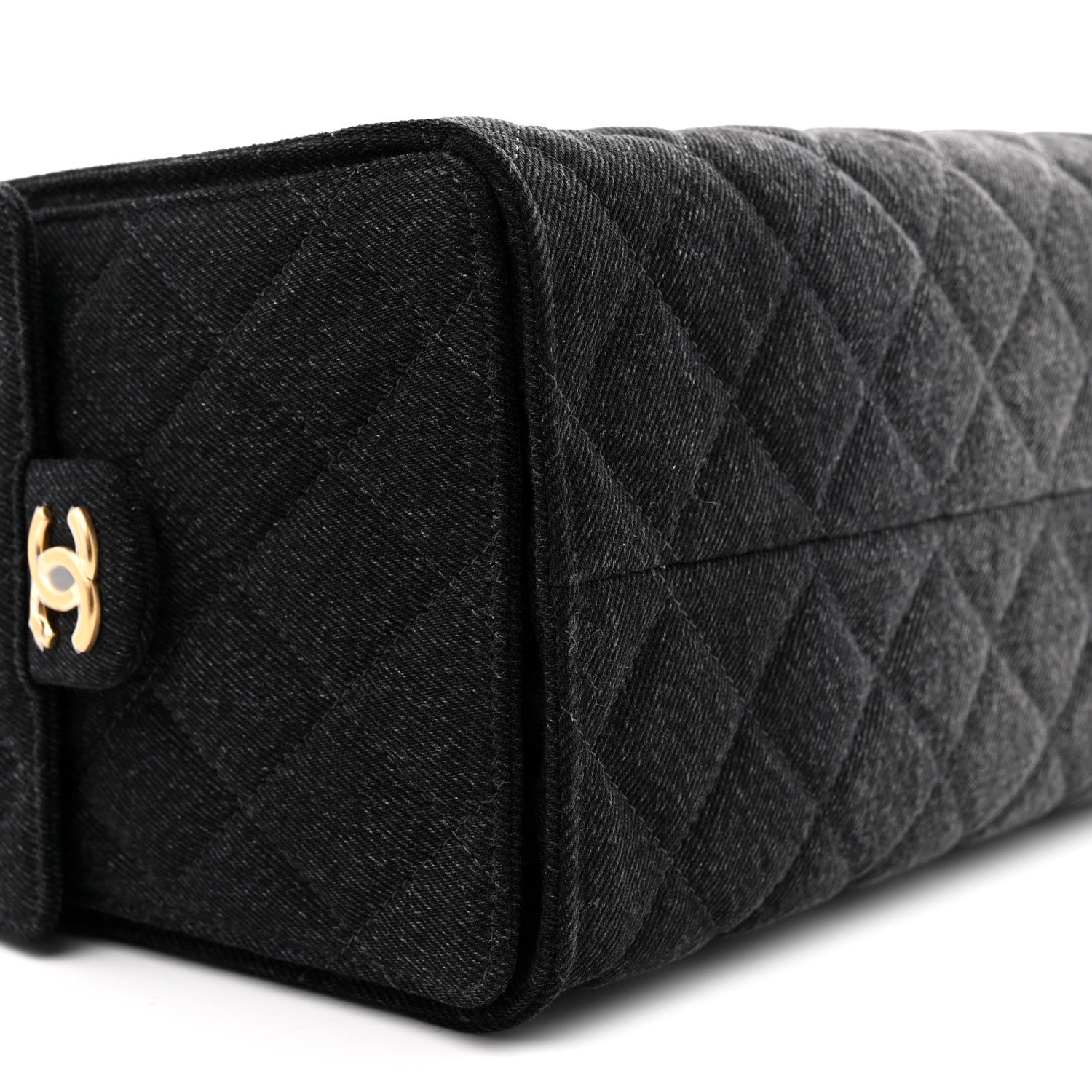 Chanel Washed Denim Quilted Medium Chanel 25 Handbag Black 18 of 21