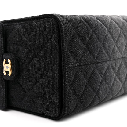 Chanel Washed Denim Quilted Medium Chanel 25 Handbag Black 18 of 21