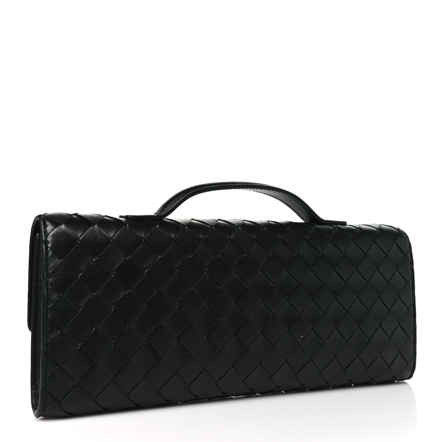 Bottega Veneta Nappa Intrecciato Long Andiamo Top Handle Clutch Black 3 of 9