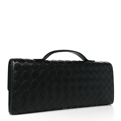 Bottega Veneta Nappa Intrecciato Long Andiamo Top Handle Clutch Black 3 of 9