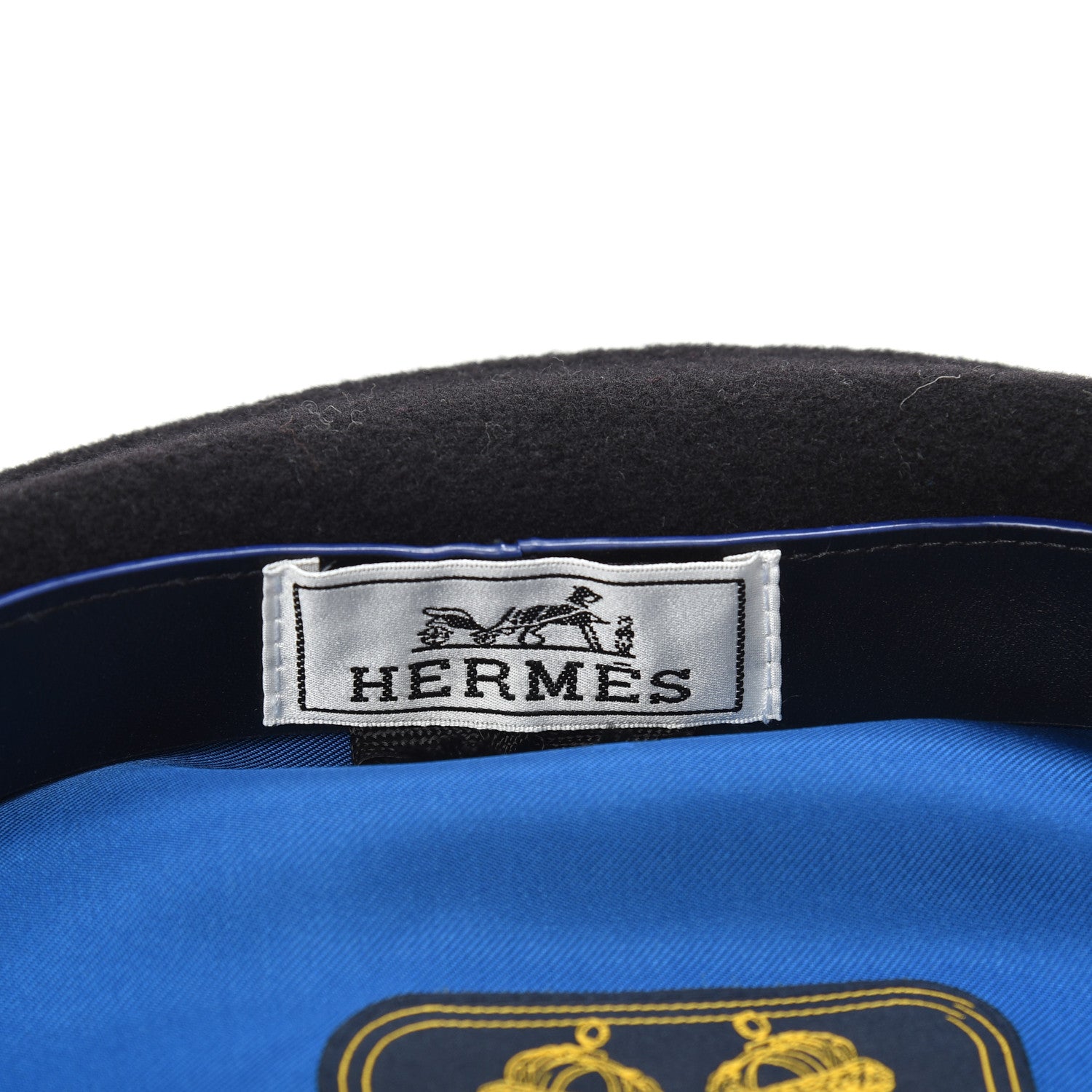 Hermes Merino Wool Clou De Sel Bonnie Beret 58 Black 4 of 5