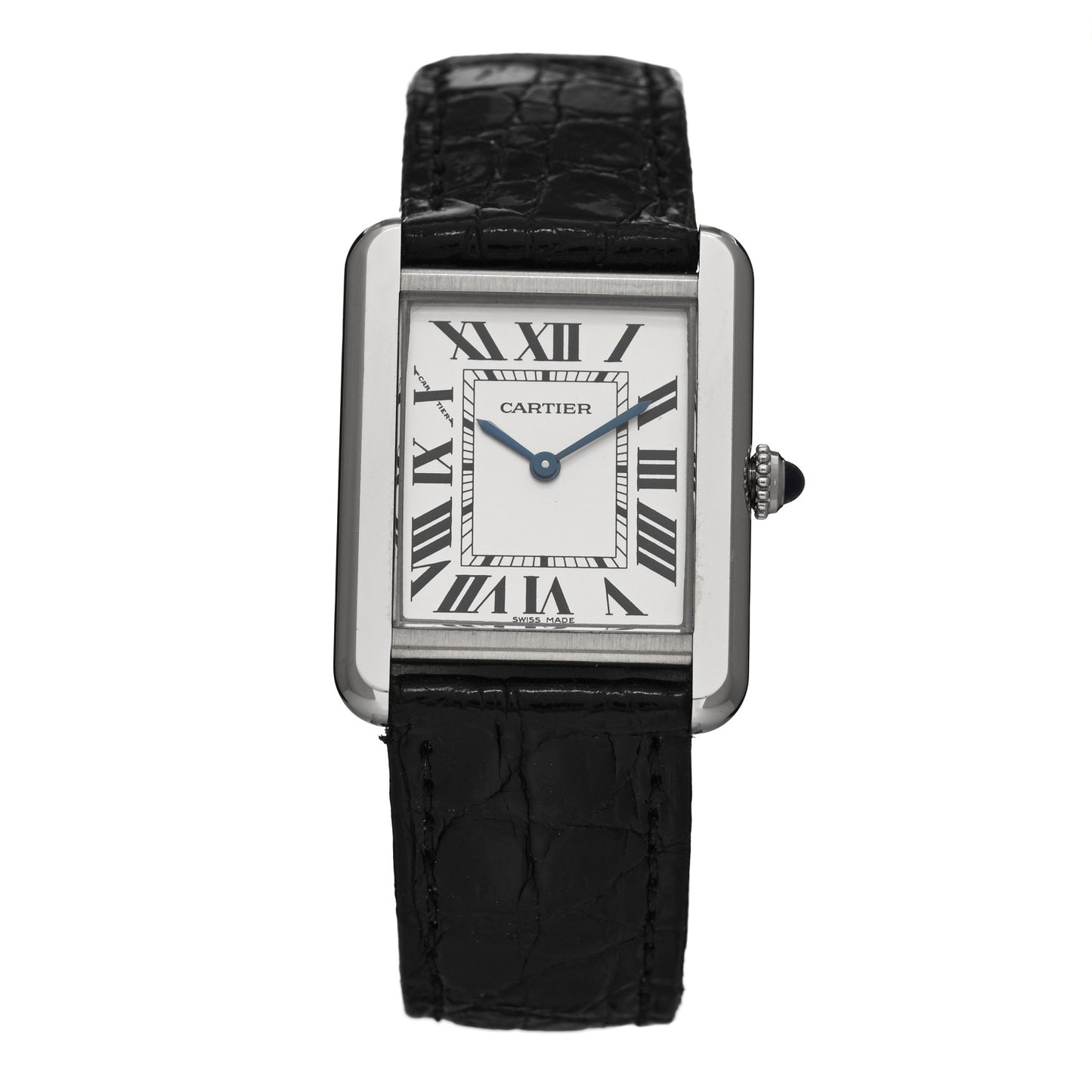 Stainless Steel Alligator 24mm Tank Solo Quartz Watch