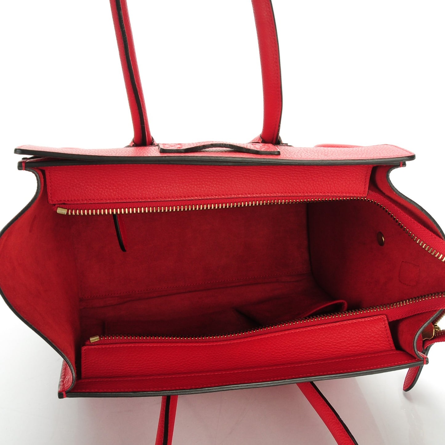Drummed Calfskin Micro Luggage Coquelicot