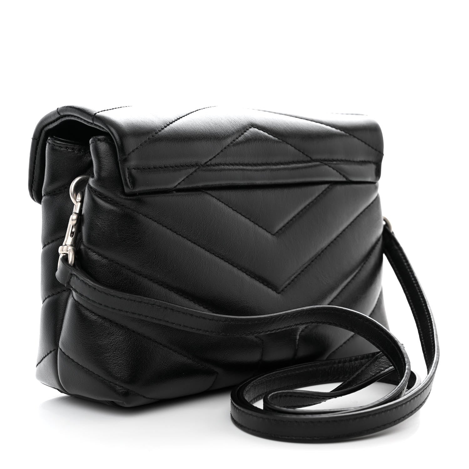 Saint Laurent Calfskin Y Quilted Monogram Toy Loulou Crossbody Bag Black 3 of 10