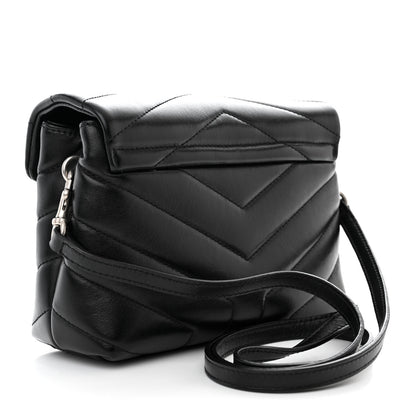 Saint Laurent Calfskin Y Quilted Monogram Toy Loulou Crossbody Bag Black 3 of 10