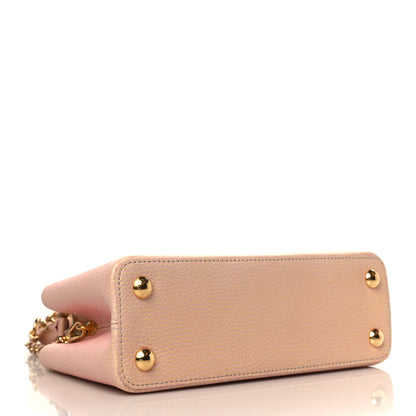 Louis Vuitton Metallic Taurillon Seashell Capucines BB Pink Yellow 3 of 8