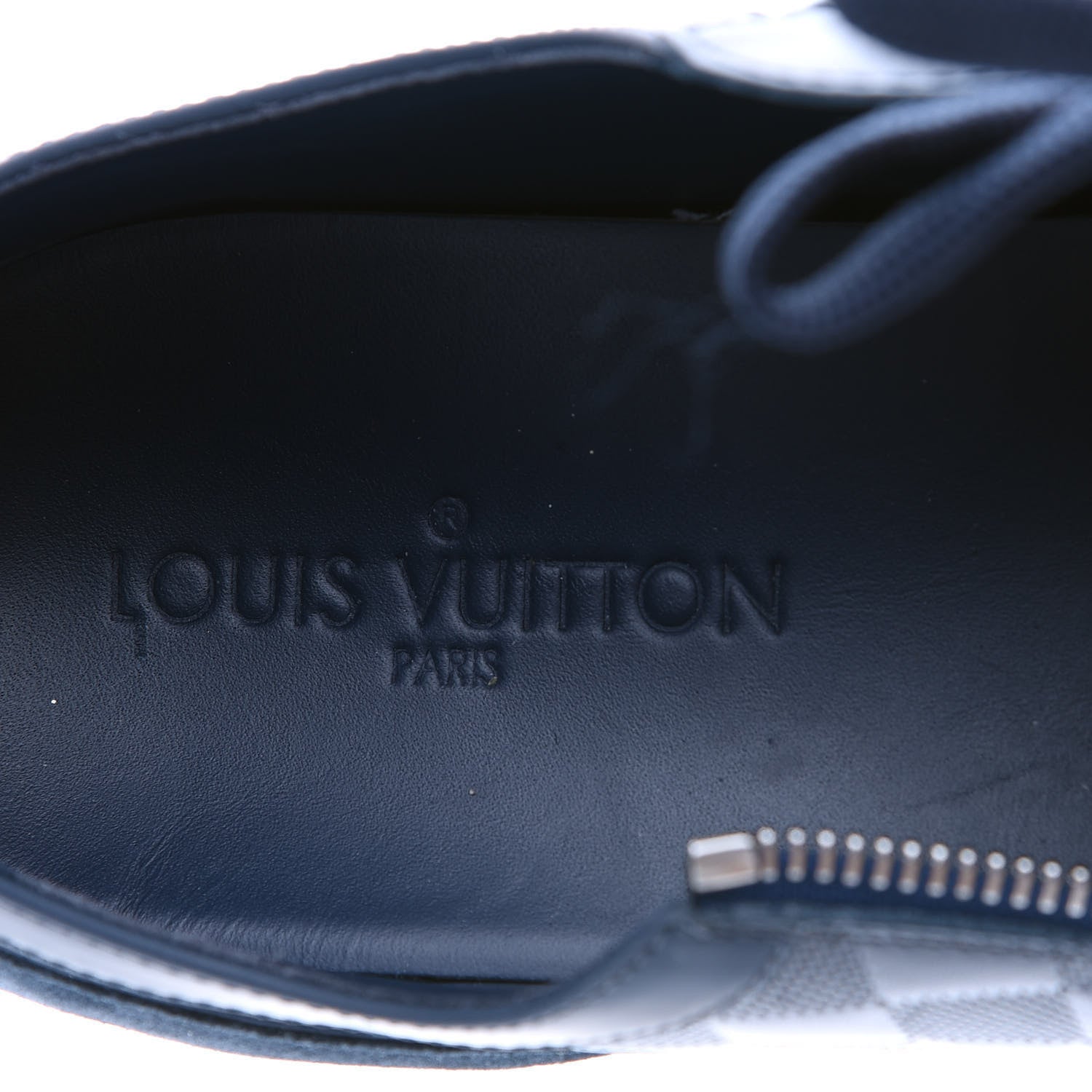 Louis Vuitton Calfskin Suede Damier Infini Mens Aventure Zip Up Sneaker 8 Cosmos 8 of 8