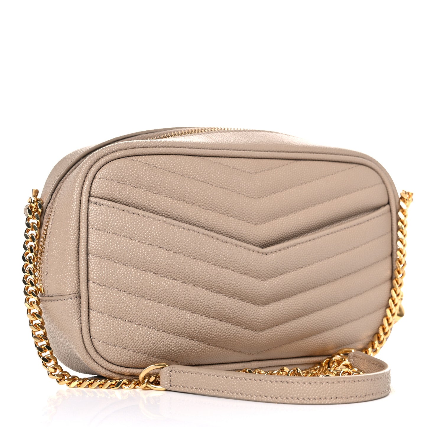 Grain De Poudre Matelasse Monogram Mini Lou Camera Bag Dark Latte