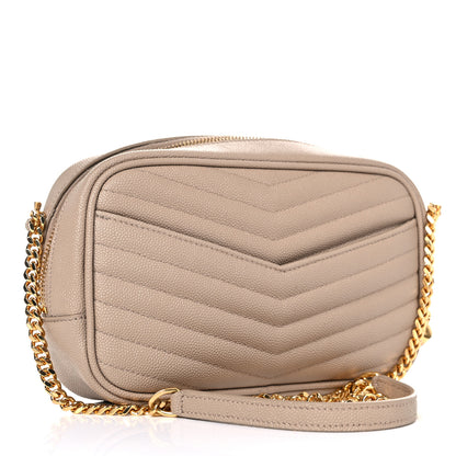 Saint Laurent Grain De Poudre Matelasse Monogram Mini Lou Camera Bag Dark Latte 3 of 12