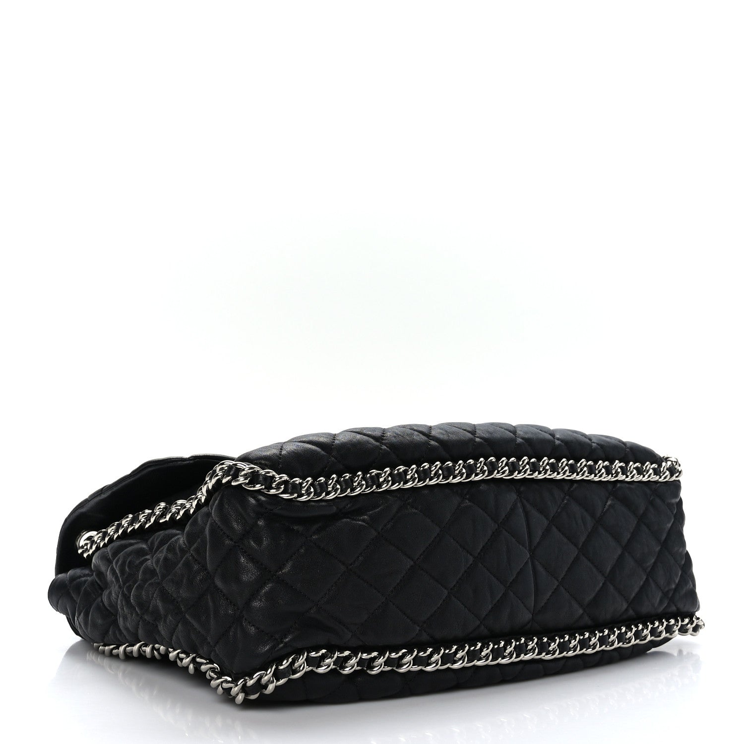 Chanel Washed Lambskin Quilted Maxi Chain Around Flap Black 4 of 9