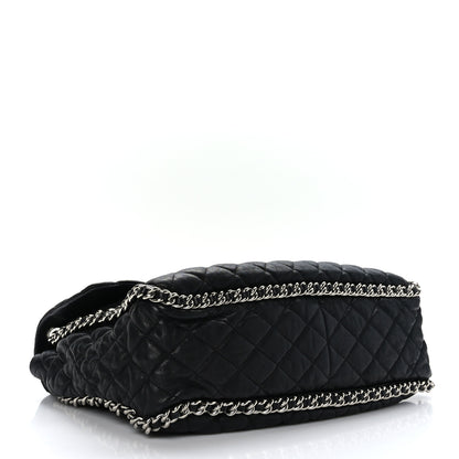 Chanel Washed Lambskin Quilted Maxi Chain Around Flap Black 4 of 9