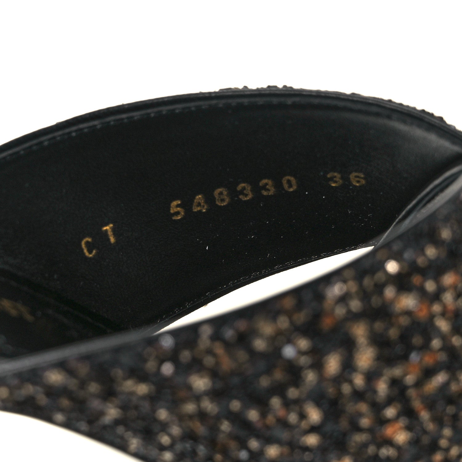 Saint Laurent Glitter LouLou 70 Mule Sandals 36 Black Gold 8 of 9