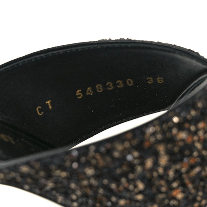 Saint Laurent Glitter LouLou 70 Mule Sandals 36 Black Gold 8 of 9