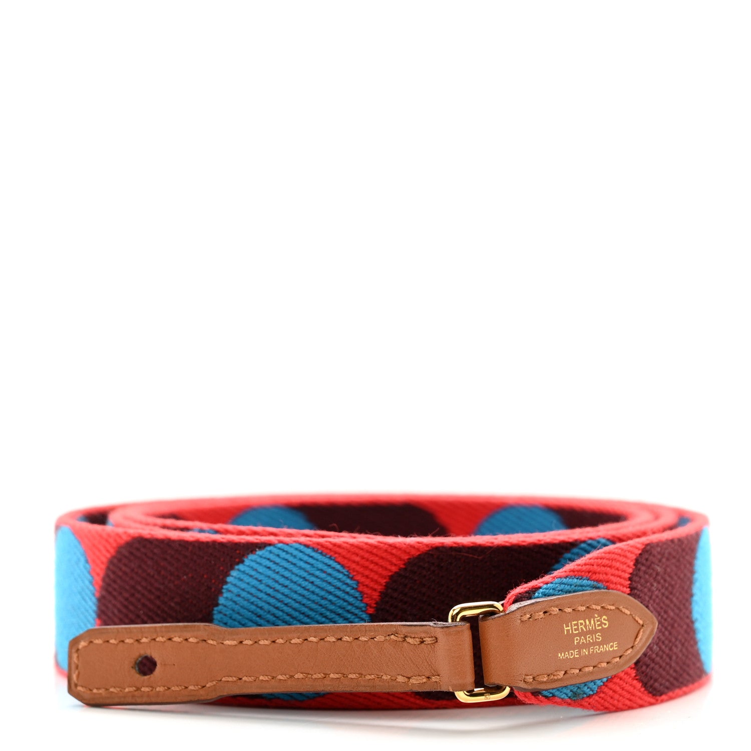 Hermes Toile Swift 25mm Sangle Flipperball To Go Shoulder Strap Rouge De Coeur Bleu Frida Gold 1 of 5