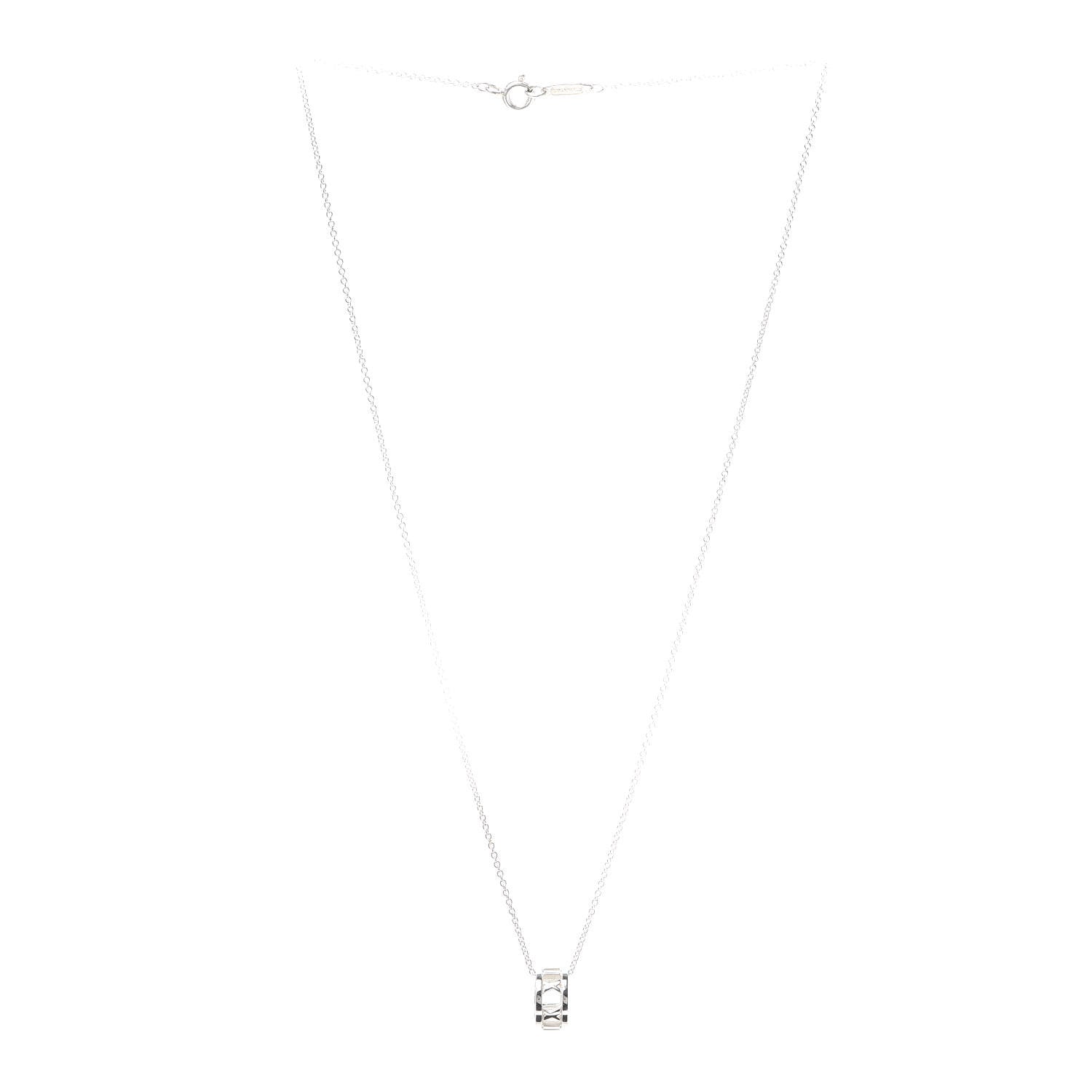 Tiffany Sterling Silver Atlas Open Pendant Necklace 3 of 6