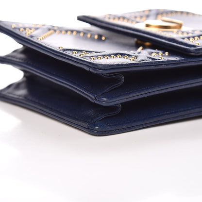 Christian Dior Lambskin Studded Vertical Diorama Indigo 6 of 10