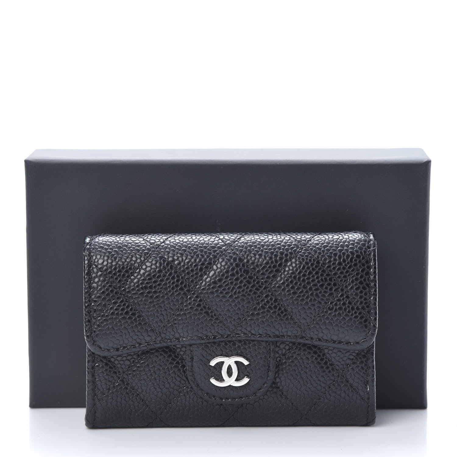 Chanel Caviar Quilted Flap Card Holder Wallet Black 9 of 9