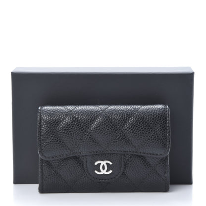 Chanel Caviar Quilted Flap Card Holder Wallet Black 9 of 9