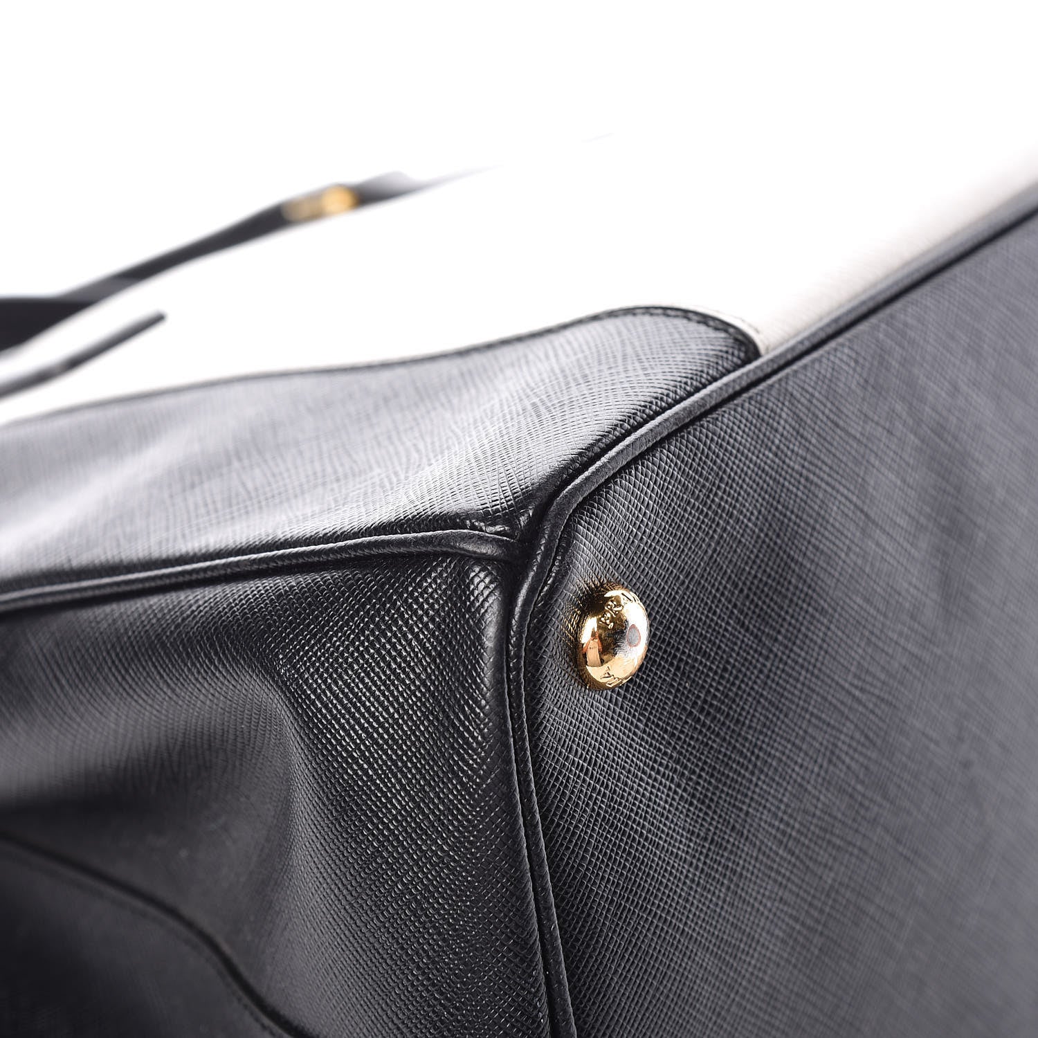 Prada Saffiano Lux Colorblock Medium Galleria Double Zip Tote Black Talco 15 of 18